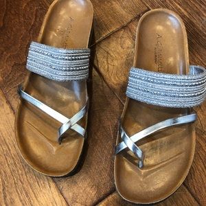 silver sandals